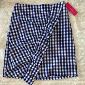 Target Gingham Blue and White Ruffled Skirt